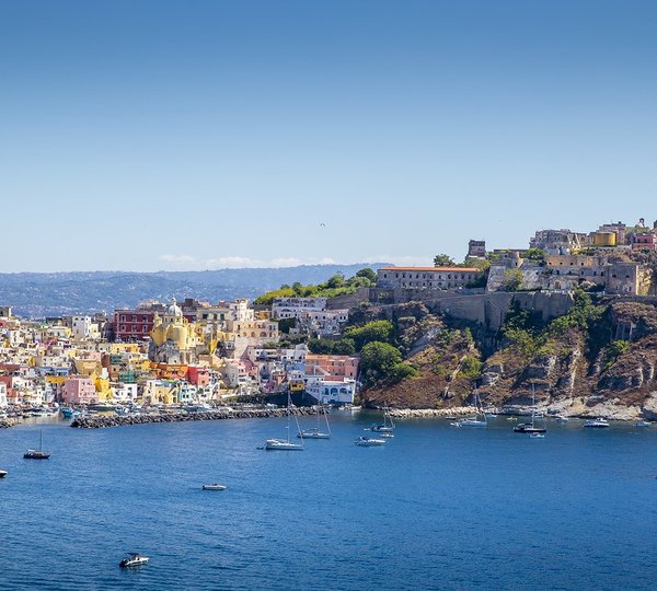Panorama Of Procida Island With View On Corricella Village, Italy