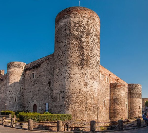 Panorama Of The Castello Ursino Also Known As Castello Svevo Di Catania Is A Castle In Catania Sicily Southern Italy