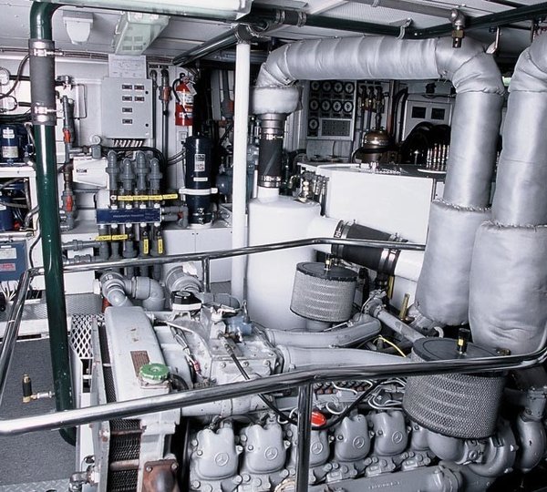 Engine Area Aboard Yacht AXIA