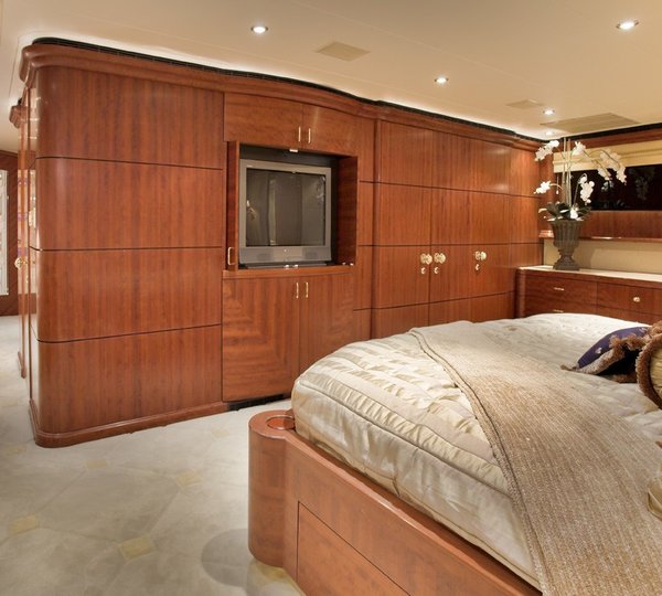 Aft: Yacht NAMOH's Main Master Cabin Pictured