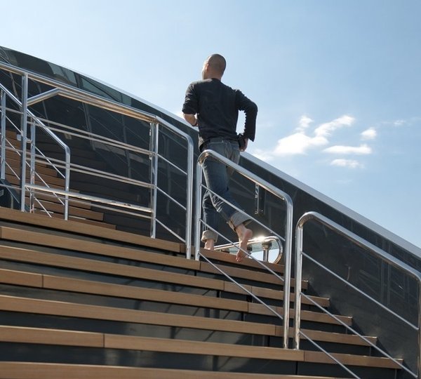 External Stairway Aboard Yacht OCEAN EMERALD