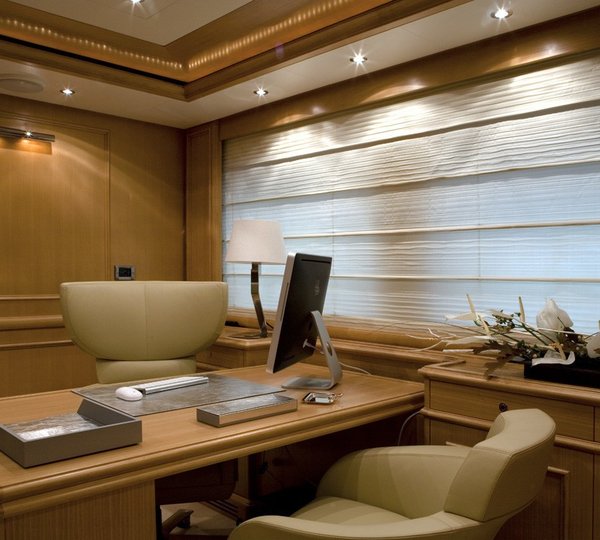 Work Desk: Yacht HANA's Main Master Office Captured