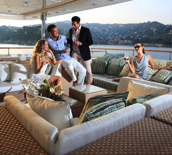 Premier Deck Lounging Zone On Board Yacht HANA
