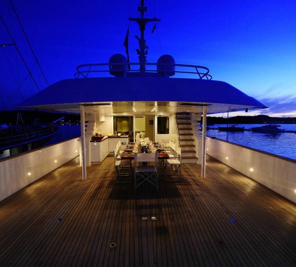 Sun Deck With Eating/dining Aboard Yacht BERZINC