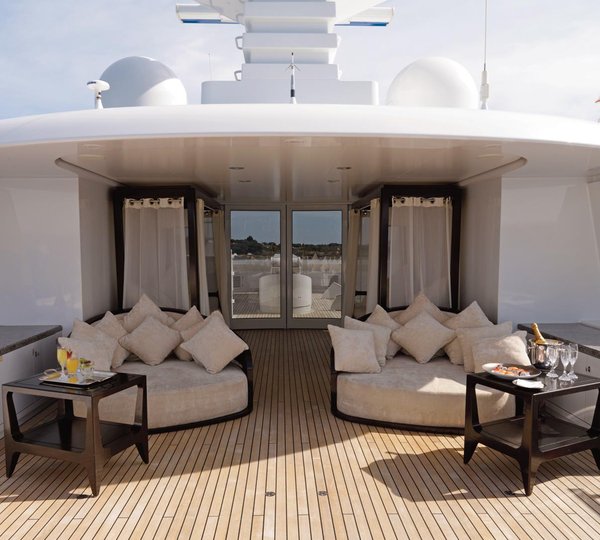 Sun Deck Lounging On Board Yacht MY LITTLE VIOLET