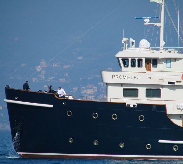 Ship's Bow On Board Yacht PROMETEJ