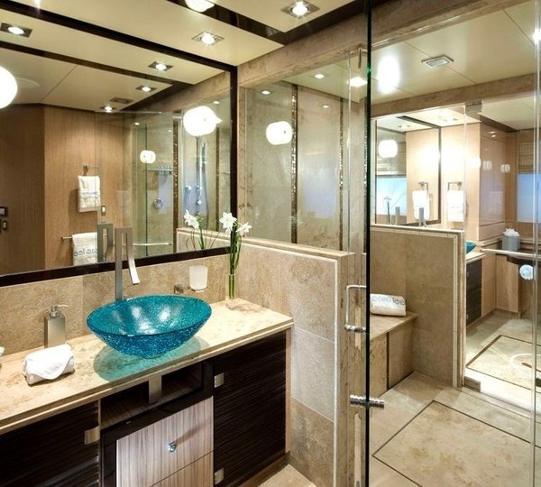 Main Master Bath Aboard Yacht BLUE ICE
