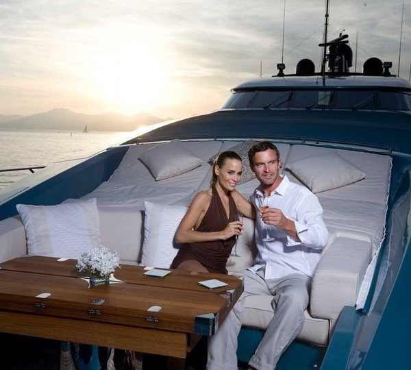 Sun Deck Sitting On Yacht BLUE ICE