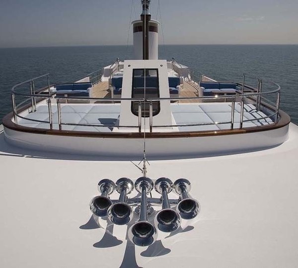 Sunbeds Upon Upper Deck Aboard Yacht SYCARA IV