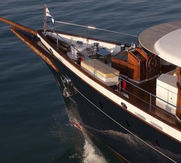 Ship's Bow Aboard Yacht SYCARA IV