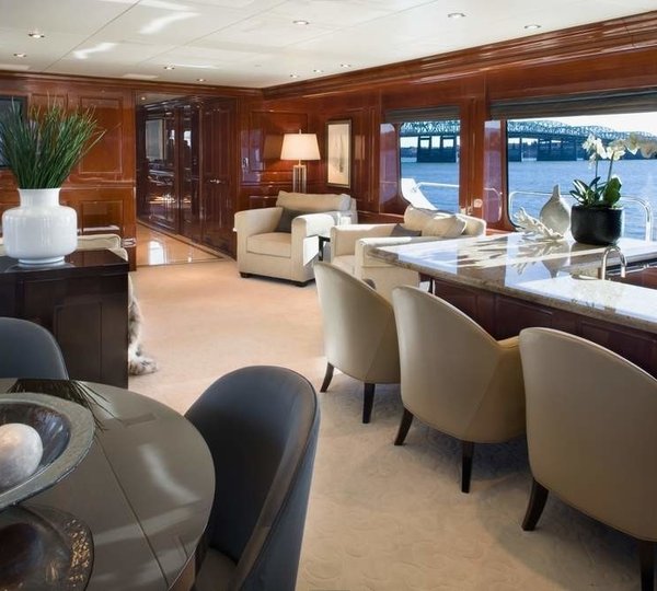 Premier Saloon With Drinks Bar On Board Yacht NO COMMENT