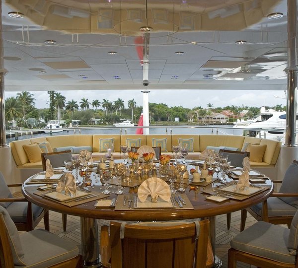 External Eating/dining Aboard Yacht REEF CHIEF
