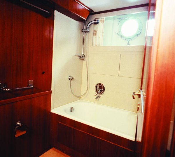 Guest's Showering Area Aboard Yacht BLUE GOLD