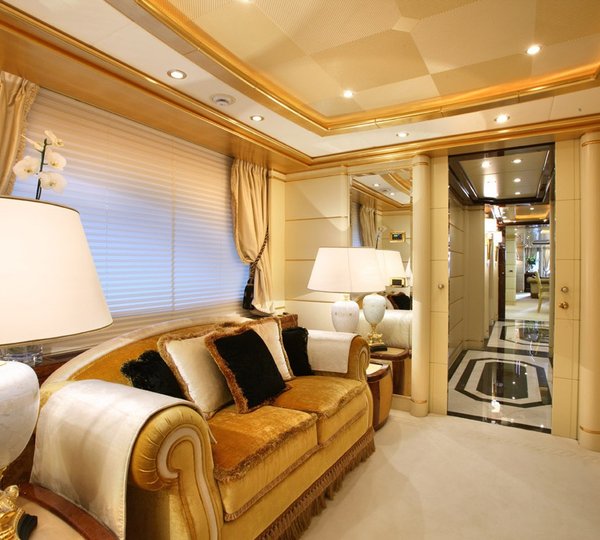 Dressing Area: Yacht PLATINUM's Main Master Cabin Pictured