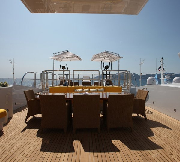 Sun Deck Eating/dining On Yacht PLATINUM