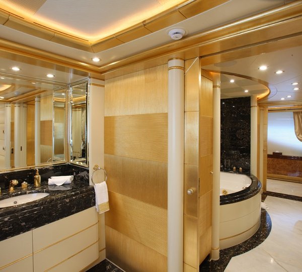 Main Master Bath On Board Yacht PLATINUM