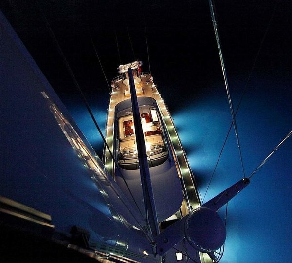 Sunshine Deck Taken From The Mast By Evening On Yacht PRANA