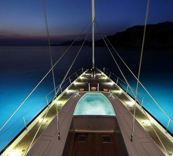 Fore Deck By Evening On Board Yacht PRANA