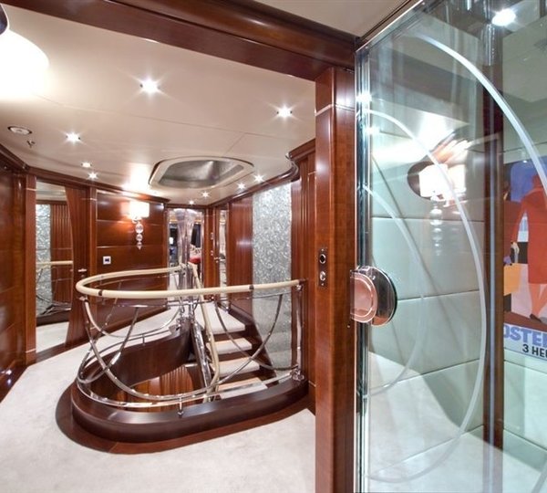 Elevator With Stairway On Yacht LATITUDE
