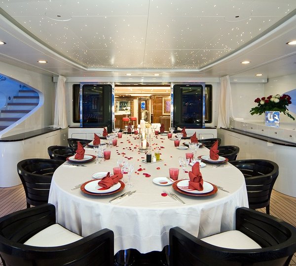 Top Aft Deck Eating/dining On Yacht LATITUDE