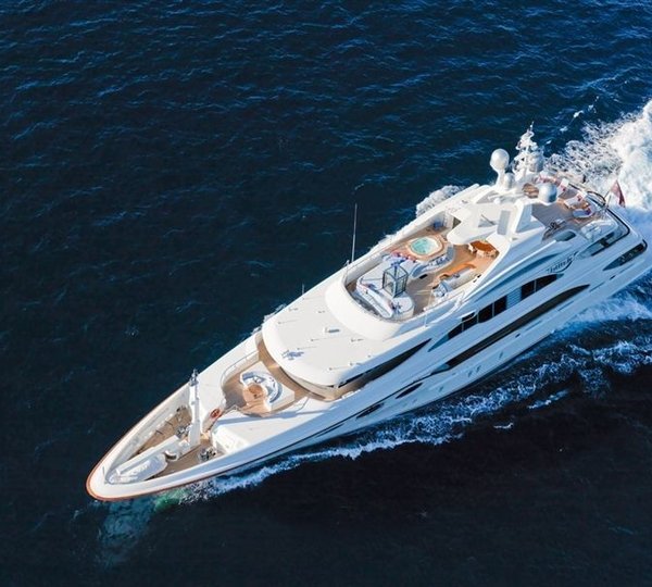 From Above Aspect On Yacht LATITUDE