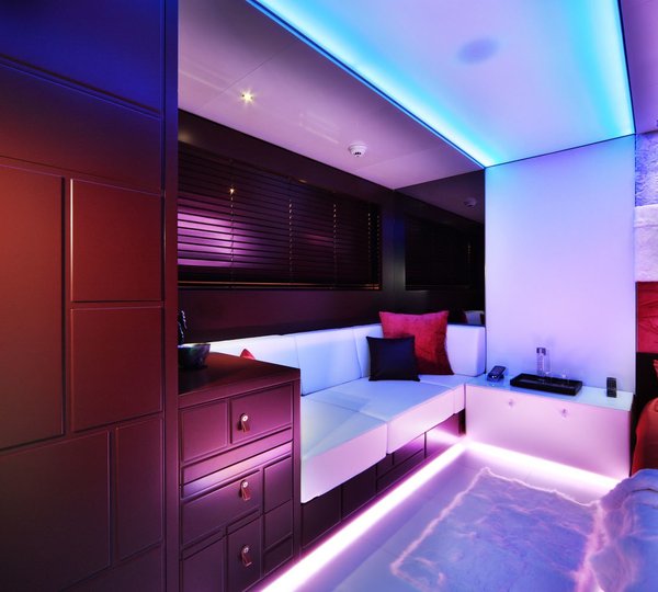 Extra Sofa Bed: Yacht SEA FORCE ONE's Cubist Guest's Stateroom Photograph