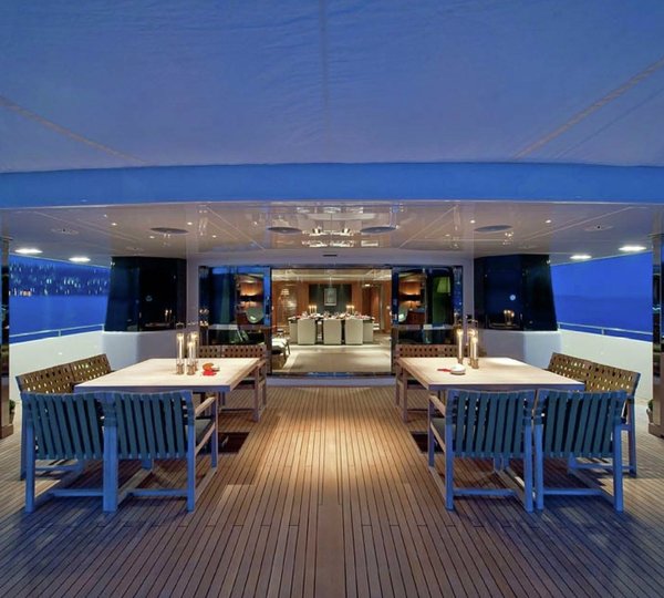 Evening: Yacht SYNA's Top Deck Image