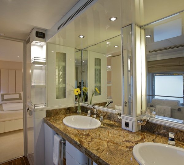 Main Master Cabin Bathroom Aboard Yacht ACHILLES