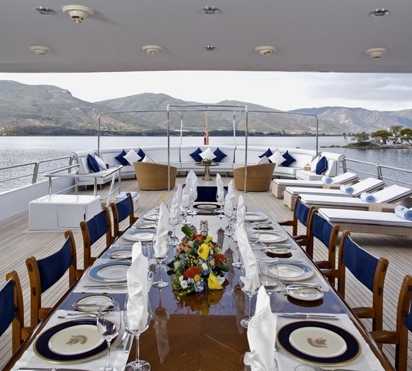 Bridgedeck Deck Eating/dining On Yacht ACHILLES