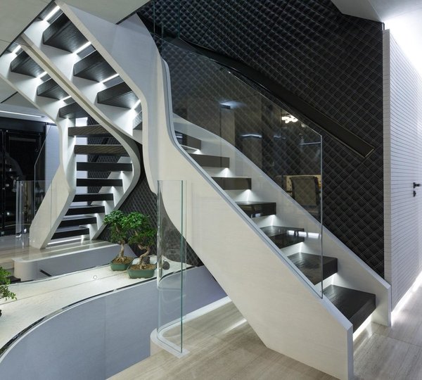 zen garden with a staircase