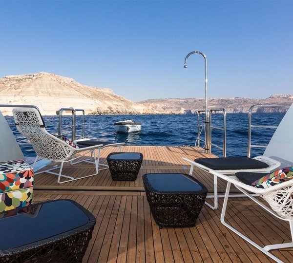 contemporary beach club swim platform