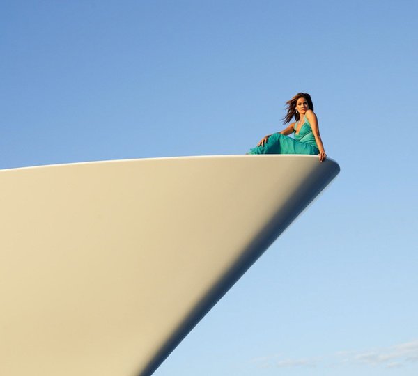 Detail: Yacht LADY SHERIDAN's Ship's Bow Pictured