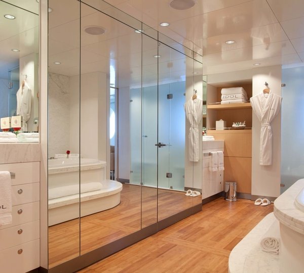 Bathroom: Yacht IDOL's Main Master Cabin Pictured