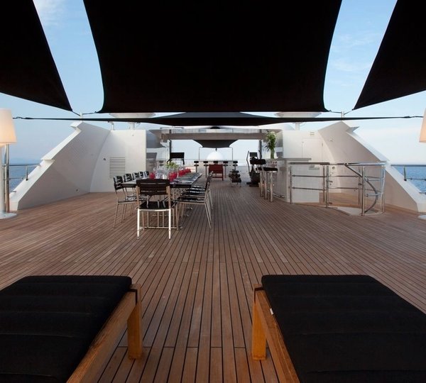 Bridgedeck Deck Lounging Aboard Yacht IDOL