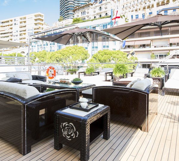 sun deck seating and sunbathing area