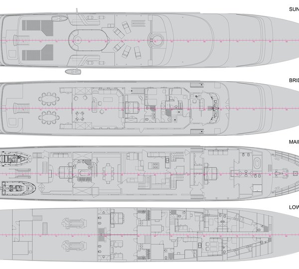 Deck Plans / Map On Board Yacht MAGNA GRECIA