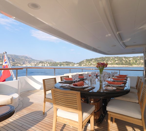 Sun Deck Eating/dining On Yacht MEAMINA