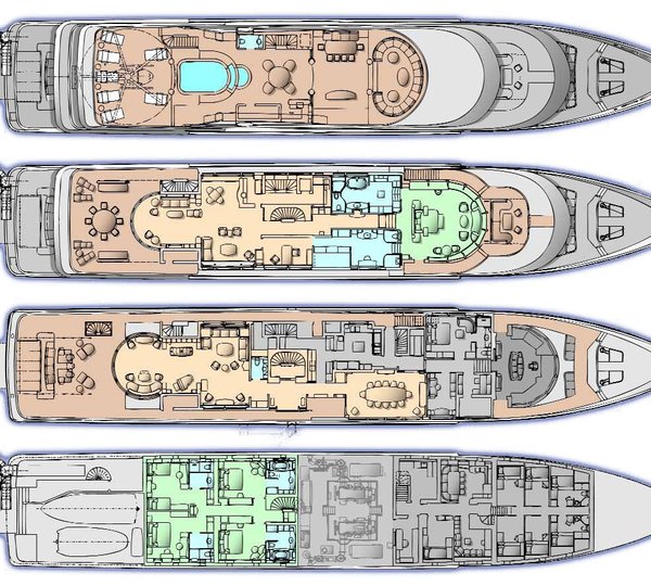 Deck Plans / Map On Yacht LUCKY LADY