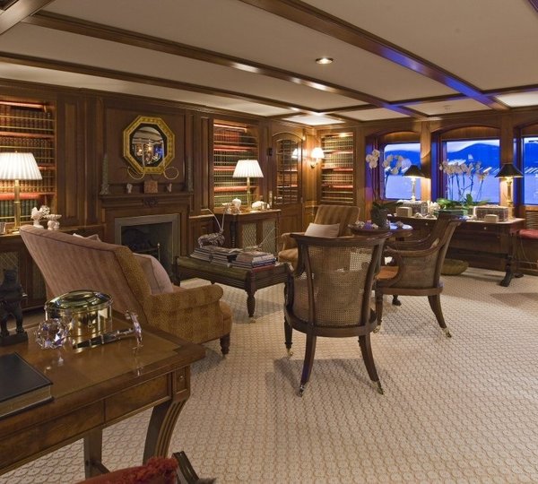Library Aboard Yacht VIRGINIAN
