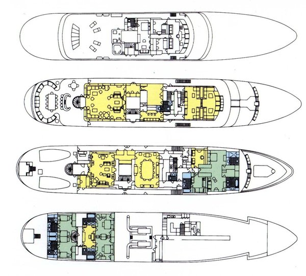 Deck Plans / Map Aboard Yacht VIRGINIAN