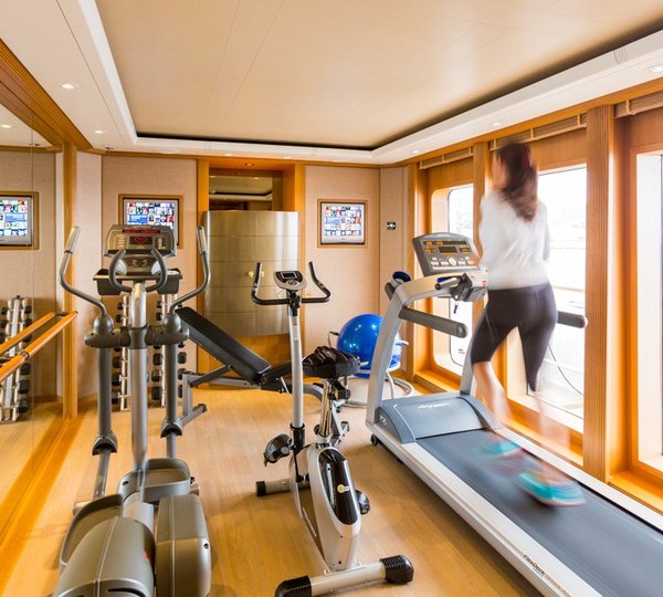 gymnasium aboard superyacht