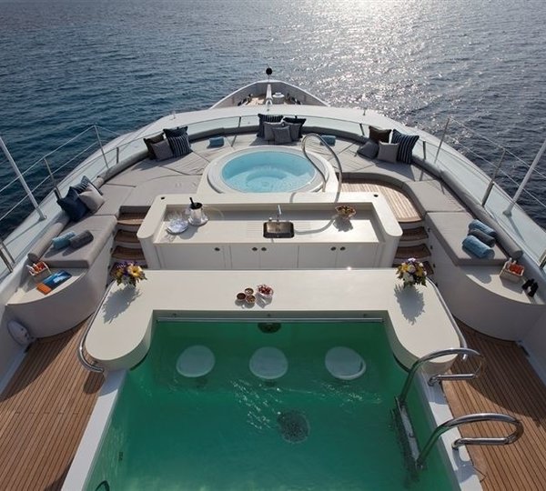 Sun Deck From Above Aspect On Board Yacht INFINITE SHADES