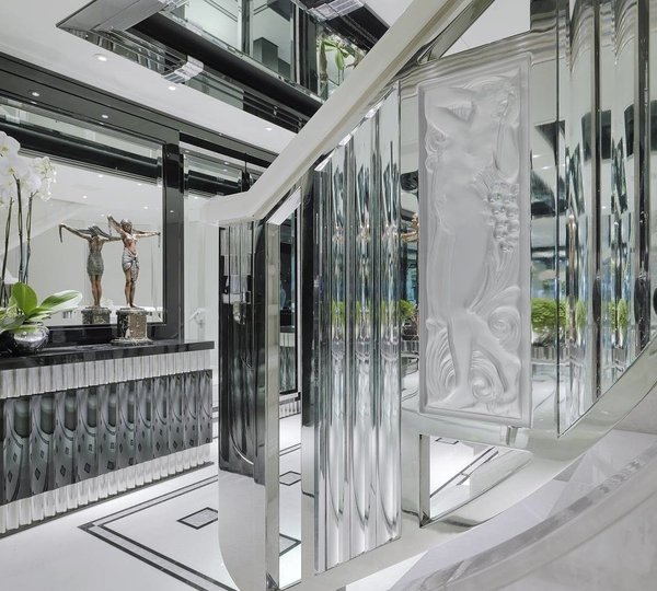 Lower Stairway Aboard Yacht SILVER ANGEL