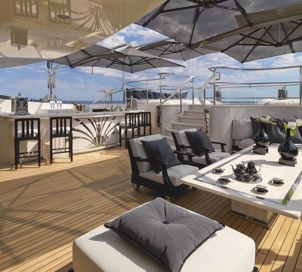 Sun Deck Sitting On Board Yacht SILVER ANGEL