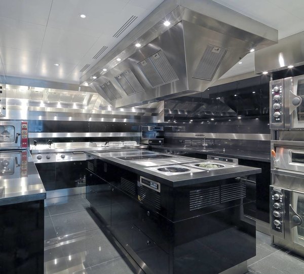 Ship's Galley On Yacht SILVER ANGEL