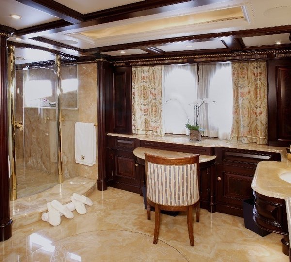 Showering: Yacht FREEDOM's Main Master Bath Captured