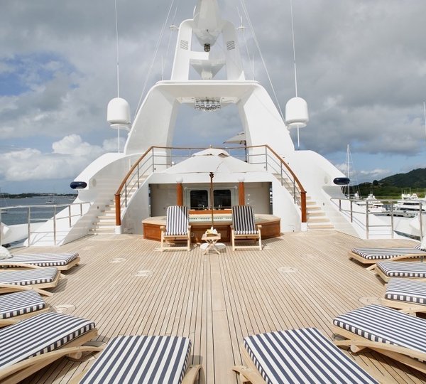 Sun Bathing: Yacht FREEDOM's Jacuzzi Pool Deck Pictured