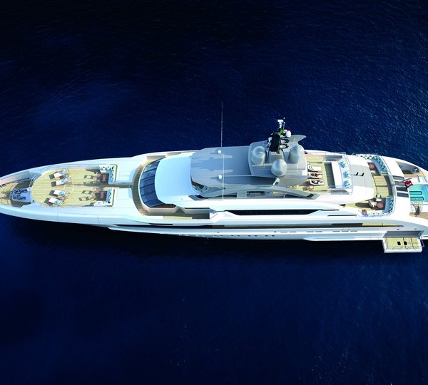 The 70m Yacht from above - rendering