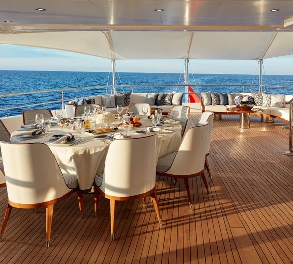 exterior dining area and plenty of seating to relax