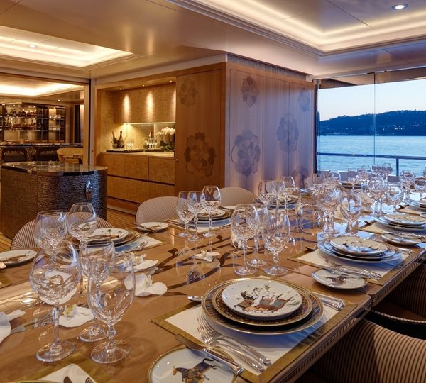 formal in/out dining area offering unprecedented views